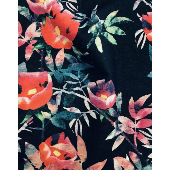 Cotton Avalon Navy Blue Floral