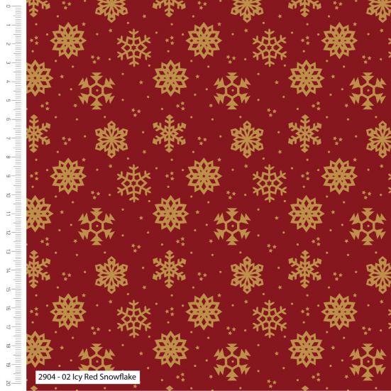 Red Snowflake Metallic Cotton