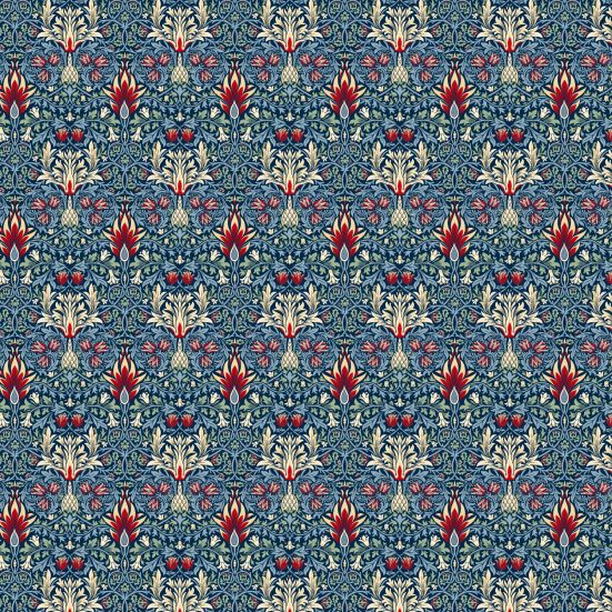 Snakehead Blue Polycotton