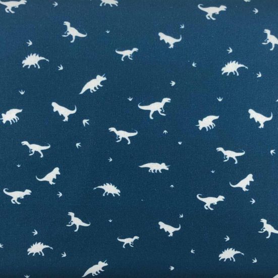 Small Dinosaur Blue Cotton