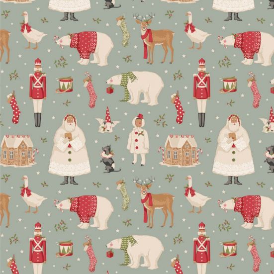 Tilda Merry Little Christmas Winter Friends Duck Egg Cotton