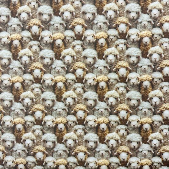 3D Digital printed polycotton Sheep Natural