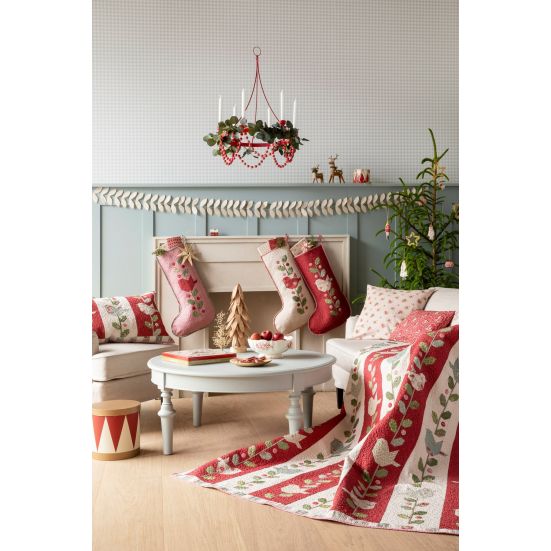 Tilda Merry Little Christmas Holly Duck Egg Cotton