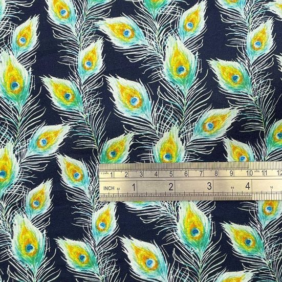 Peacock Feathers Navy