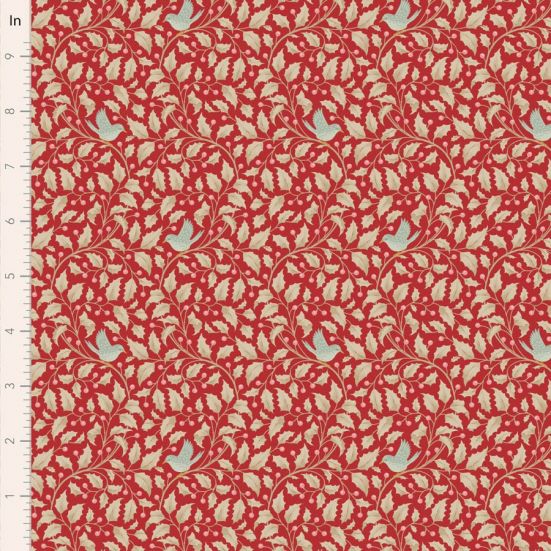 Tilda Merry Little Christmas Holly Red Cotton