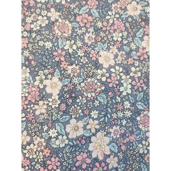 Grey & Pink Flower Cotton