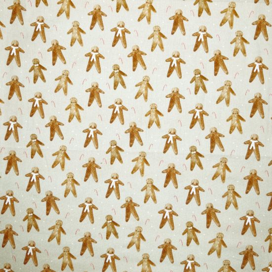 Gingerbread Man, Natural Cotton Panama