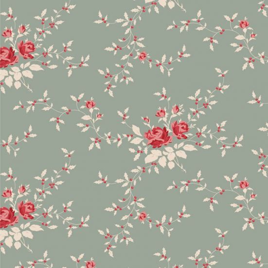 Tilda Merry Little Christmas Noel Duck Egg Cotton