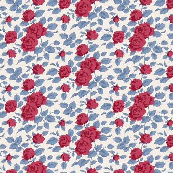 Tilda Village Life Margot Burgundy Cotton