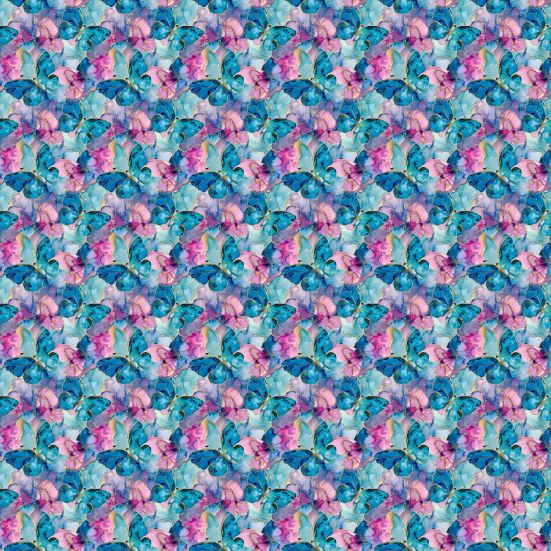 3D Mable Batik Butterflies Polycotton