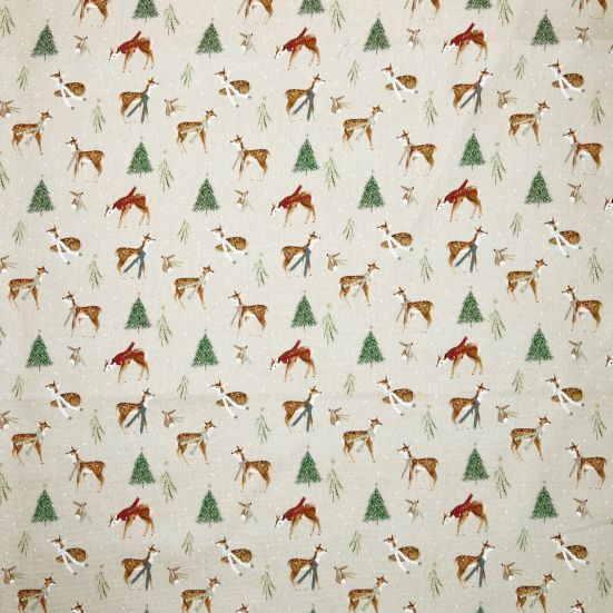 Winter Deer's, Natural Cotton Panama