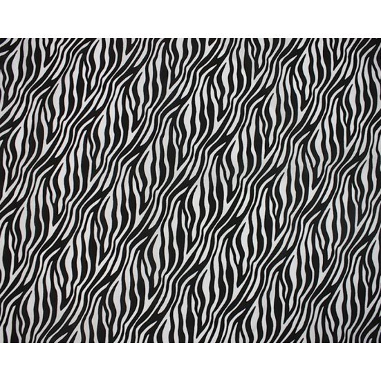 Polycotton Zebra Strip on White