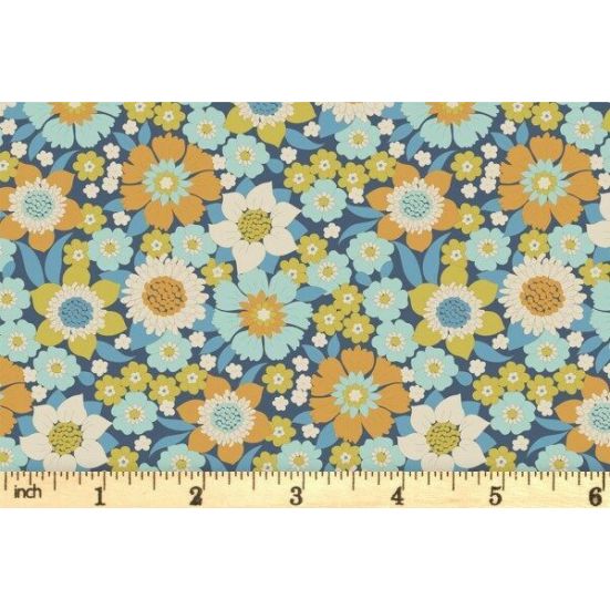 Tilda Wallflower Lauren Blue Cotton
