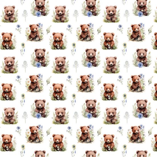 Meadow Bear Polycotton