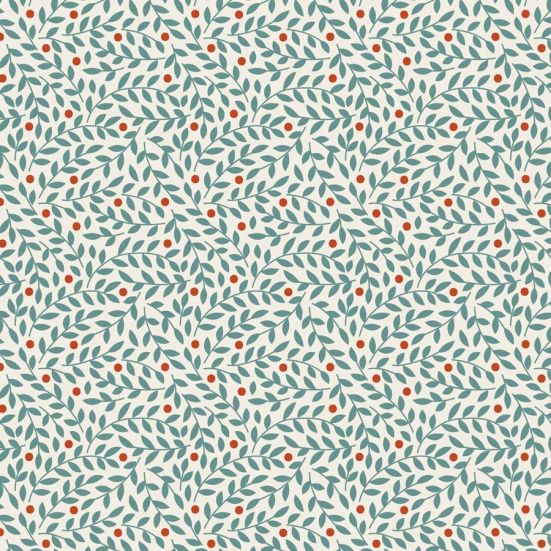 Tilda Village Life Lillian Teal Cotton