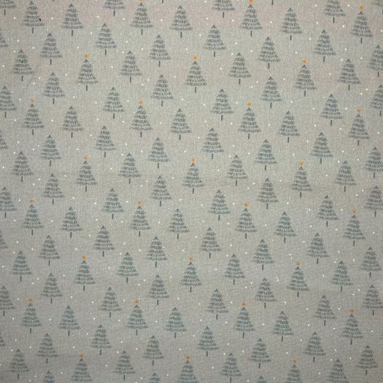 Christmas Tree, Grey Cotton Panama