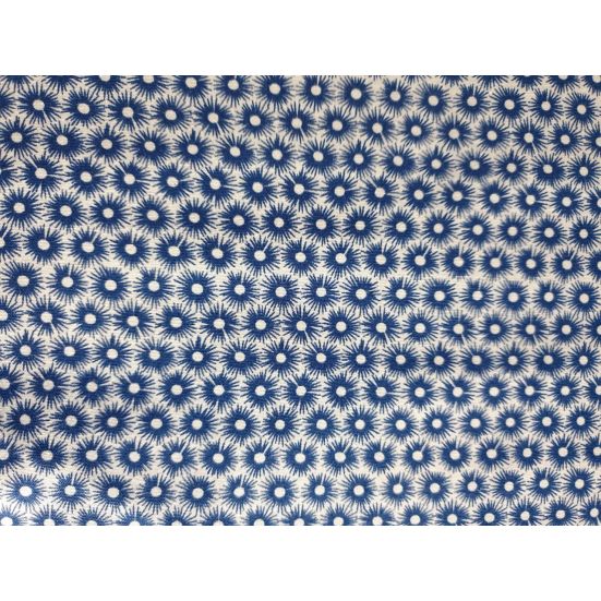 White & Blue Print Cotton