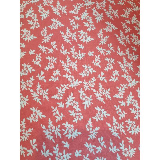 Coral Floral Print Cotton