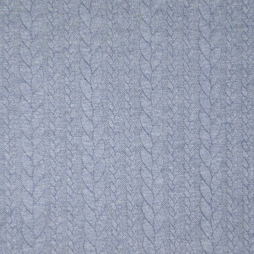 Heathered Cable Jacquard Knit, Denim