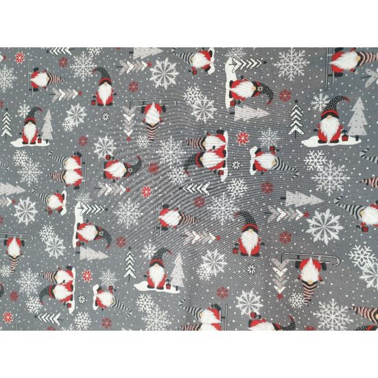 christmas gnome cotton grey