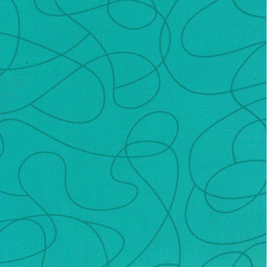 Squiggle Quilt Backing Jade Cotton