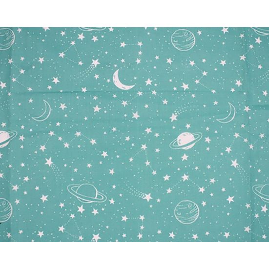 Polycotton Turquoise with Stars and Planets