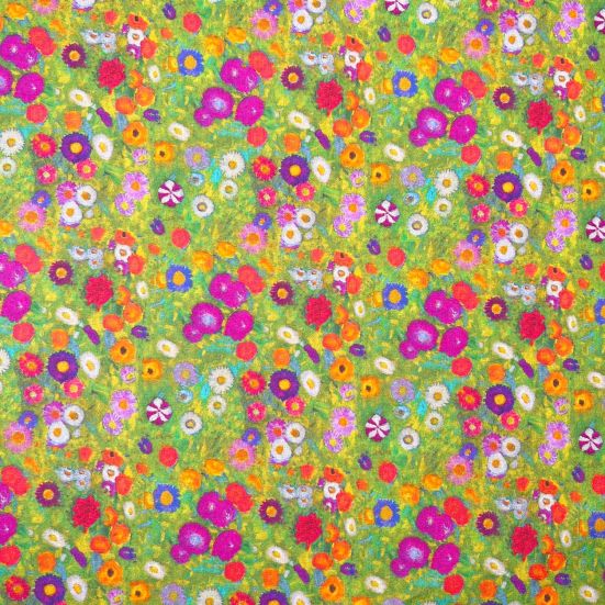 Klimt's Garden Flowers Cotton