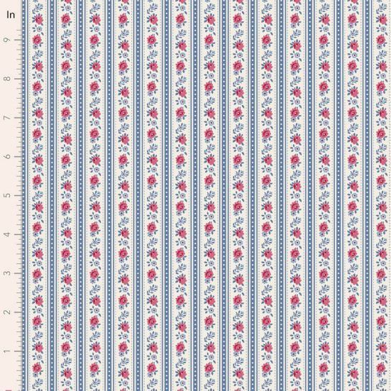 Tilda Village Life Agnes Blue Cotton
