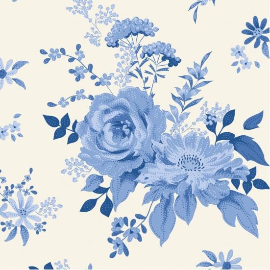 Tilda Something Blue Fabric Wildgarden Blue