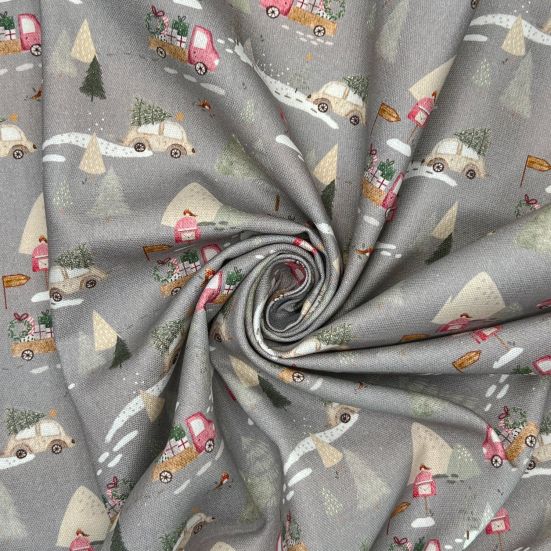 A Winter Christmas, Grey Cotton Panama