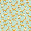 Woodland Friends Foxes Green Cotton