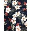 Cotton Sateen Navy Red Floral