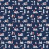 Happy Days Navy Polycotton