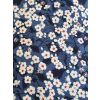 Navy White Flower Cotton