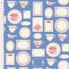 Tilda Something Blue Fabric  Labels & Ornaments Blue