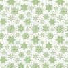 Stof My Hearts Belongs to Christmas white with Green Snowflake Cotton