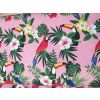 Viscose Jersey Pink Floral with Parrot