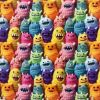 3d Monsters digitally printed polycotton