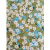 Moss White Blue Flower Cotton