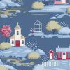 Tilda Village Life Village Blue Cotton