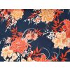 Crepe Navy Peach Red Floral